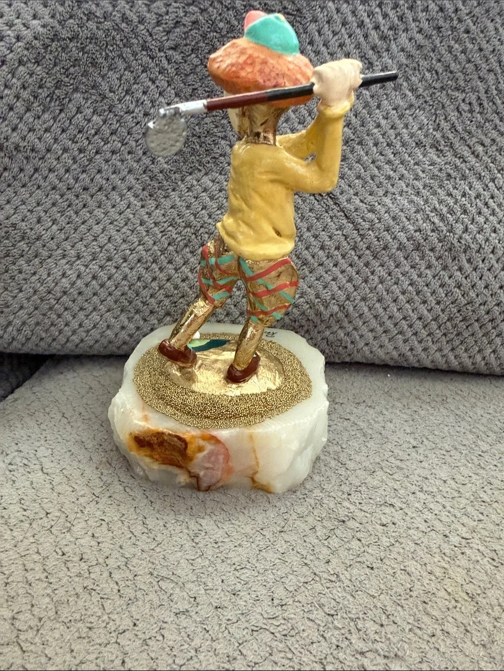 Ron Lee 1988 Hand-Painted Yellow Clown Golfer Figurine - Decorative Accent